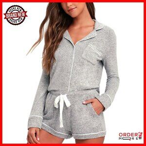 Soft Jersey Long Sleeve Button Down Pajama Set Lounge Sleepwear